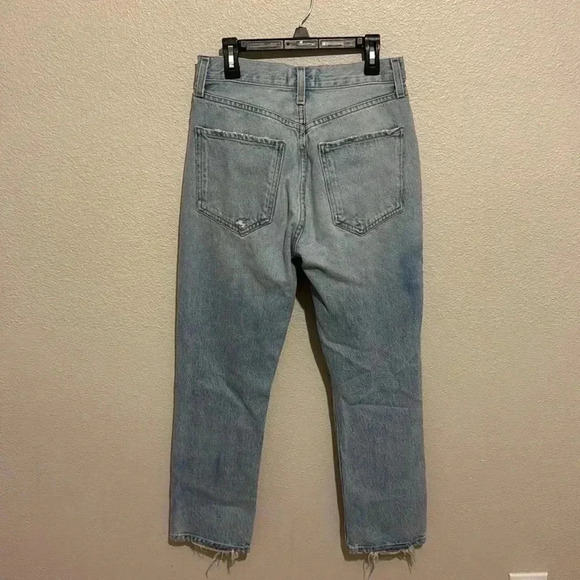 AGOLDE Riley High Rise Straight Crop in Whiplash Distressed Jeans - Picture 7 of 9